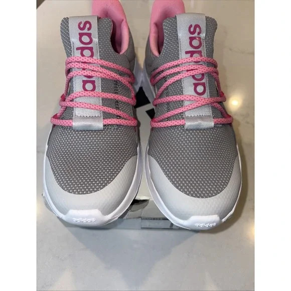 Adidas LITE RACER ADAPT 7.0 K Running Slip On Youth 6 Shoes IH7849 Gray Pink - Picture 5 of 6